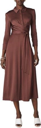 Diane Von F&uuml;rstenberg Sana Wrap Shirtdress in Chocolate at Nordstrom, Size Xx-Small