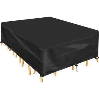 OEM Funda Protectora Para Mesa, Rectangular, Impermeable, Para Muebles De Jard&iacute;n, Resistente A Los Rayos Uv, De Tela 420d, Para Mesa Y Sillas De Jard&iacute;n Ex