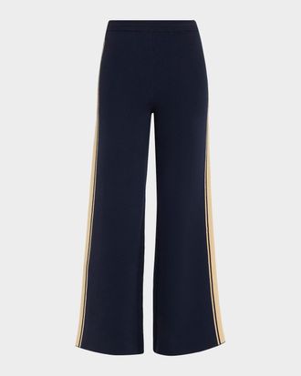 The Upside Cosmo Freya Side-Stripe Knit Wide-Leg Sweatpants