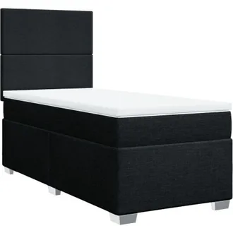 vidaXL Vidaxl - Cama Box Spring Con Colch&oacute;n Tela Negro 90x190 Cm