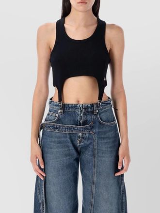 Jean Paul Gaultier ribbed cotton cropped tank top