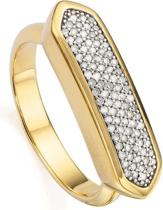 Monica Vinader Baja Diamond Ring, Gold Vermeil on Silver