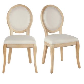Maisons du monde Sillas de tela reciclada beige (x2)