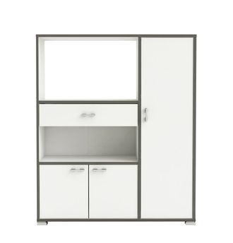 M&S Collection M&s - Mueble Auxiliar Cocina Con Almacenaje Blanco Y Gris 90x107x40 Cm
