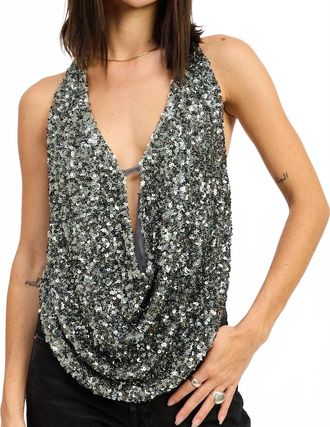 Emory Park Sequin Top In Silver