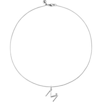 Monica Vinader Lab Grown Diamond Initial Pendant in Sterling Silver M at Nordstrom