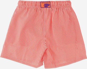 Gallo Boys Swim Trunks Seersucker Red Polyester Polyamide Shorts &