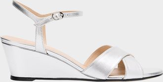 Stuart Weitzman Dayna Metallic Crisscross Wedge Sandals