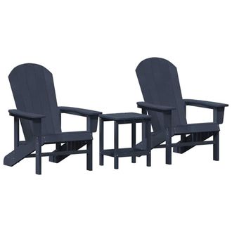 Berkfield Home 3 Piece Garden Lounge Set Navy Blue HDPE