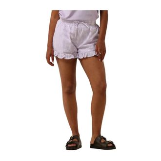 Colourful rebel Korte Broeken, Dames, Veelkleurig, S, Gestreepte Ruffle Shorts