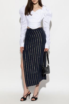 Vivienne Westwood Asymmetric Skirt Maxi Infinity, Womens, Navy Blue