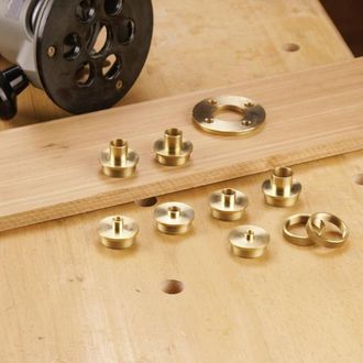 CMT Kit De 7 Bagues De Guiado Cmttga En Laiton - Adaptador Incluido - Compatible D&eacute;fonceuses 30 Mm - Fresado Preciso Para Madera Duro