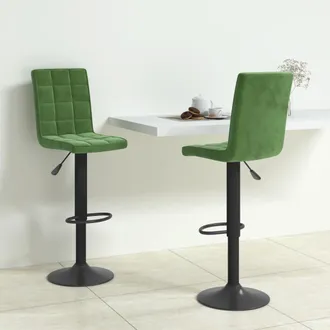 vidaXL Taburetes De Cocina 2 Unidades Terciopelo Verde Oscuro Vidaxl