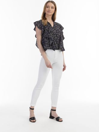 Usha blouse met korte mouwen