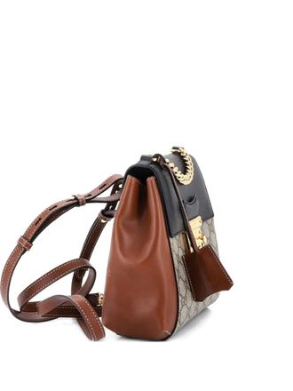 Gucci Padlock GG Coated Canvas and Leather Mini backpack - Brown