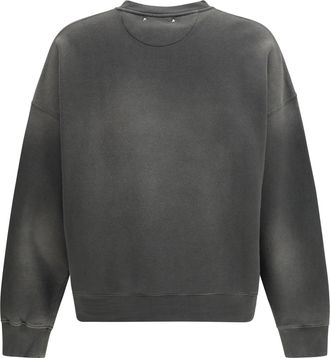 Golden Goose Mens Star Embroidered Sweatshirt Charcoal Cotton Sweatshirts Sweater