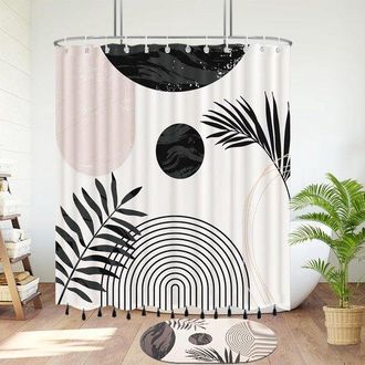 No Brand Cortina De Ducha Impermeable De Poli&eacute;ster Con 12 Ganchos, Ideal Para Habitaciones, Estudiantes O Para Usar En La Ducha. Medidas: 180 X 180 Cm