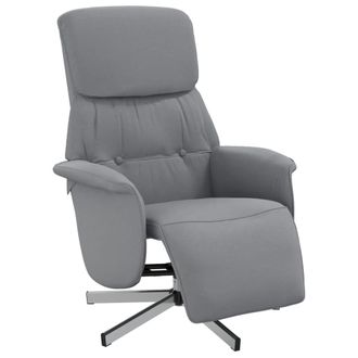 vidaXL Sill&oacute;n Reclinable Con Reposapi&eacute;s Tela Gris Claro Vidaxl