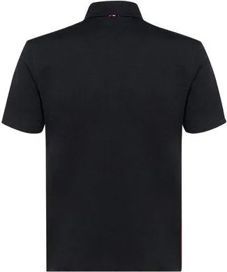 Thom Browne Cotton Polo with Contrast Bands Polo Shirt - Black