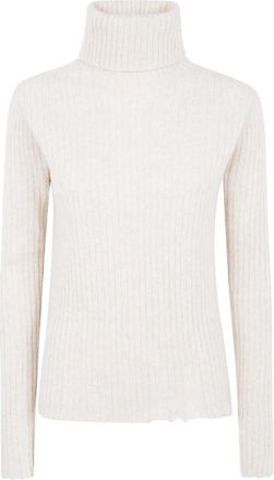 Uma Wang Geribbelde hoge hals top - Dames - Cashmere truien - Wit - M - Truien & Vesten