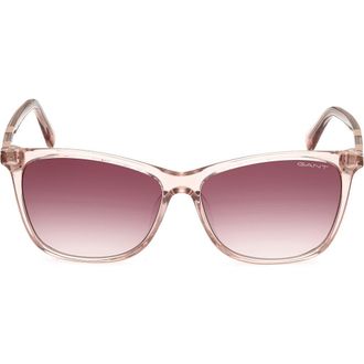 GANT Square Sunglasses in Shiny Pink /Gradient Brown at Nordstrom Rack