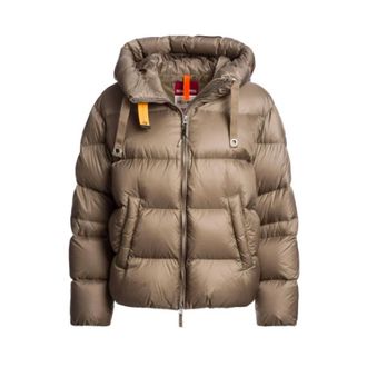 Parajumpers Gewatteerde jas met capuchon - Dames - Jassen - Bruin - Maat: M Leer