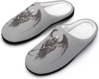 Generic Grims Reapers with Scyth Slippers Men Winter Warm Cotton Anti-Slip Indoor Slip-Ons House Shoes