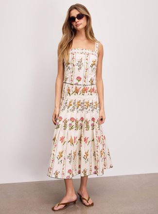 Icone Womens Wildflowers flared pleated skirt