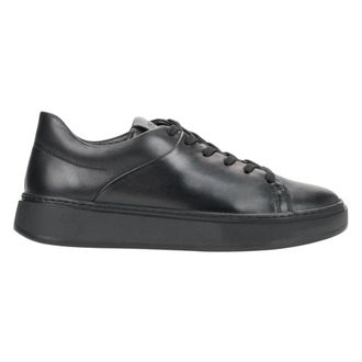 Estro & Luminara Italiaanse Sneakers van Volnerfleer - Dames - Schoenen - Zwart - Maat: 38 EU Leer