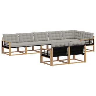 vidaXL Conjunto De Sof&aacute;s De Exterior 8 Pcs Blanco Y Gris Claro Vidaxl