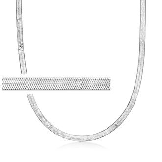 Ross-Simons Italian 4mm Sterling Silver Herringbone Chain Necklace