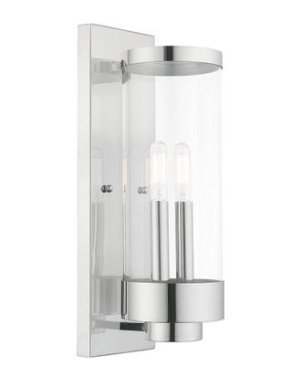 Livex Lighting Livex Hillcrest 2 Light Polished Chrome Outdoor Wall Lantern
