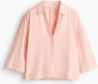H&M Bluse aus Leinengemisch - Hellrosa