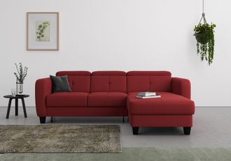Sit&more Ecksofa »Belluci L-Form« inklusive Federkern, wahlweise mit Bettfunktion und Bettkasten