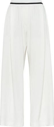 Brunello Cucinelli elasticated-waistband palazzo pants - women - Cotton - 46 - Neutrals
