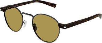 Saint Laurent Ladies Black Round Sunglasses SL707 003