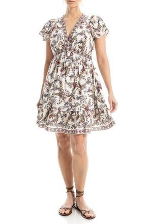 Max Studio Flutter Sleeve Dress in Ivory Vintage Chintz at Nordstrom Rack, Size X-Large