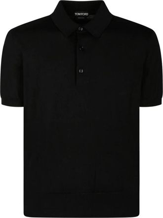 Tom Ford Zwarte Polo Shirt met Klassieke Stijl - Heren - Polos - Zwart - L - Tops