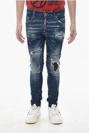 Dsquared2 Jeans SUPER TWINKY in Denim Stretch Effetto Vintage 14cm taglia 54