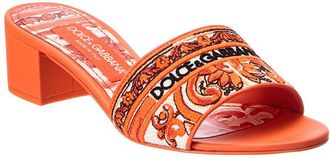 Dolce & Gabbana Embroidered Leather Sandal