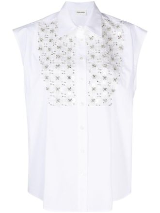 P.A.R.O.S.H. Blusa con strass - Bianco