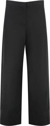 Toteme Twisted Seam Broeken - Dames - Wijde Broeken - Zwart - S - Katoen - Broeken