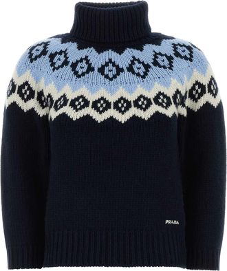 Prada Dark Blue Wool Blend Sweater