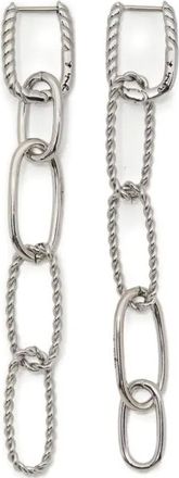agnès b. Anchor Knot Twist Hoops earrings - women - stainless steel - One Size - Silver