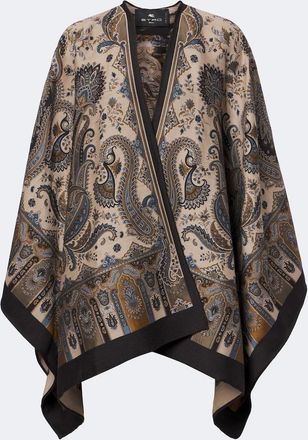Etro Paisley jacquard wool-blend shawl