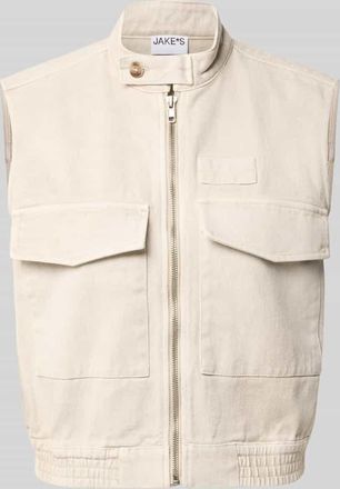 Jake*s Casual Weste mit Pattentaschen in Ecru, Gr&ouml;&szlig;e 34