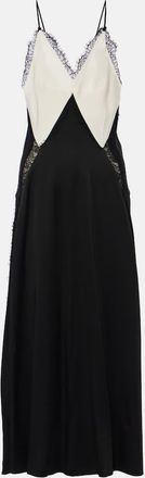 Victoria Beckham Lace-trimmed crepe satin slip dress