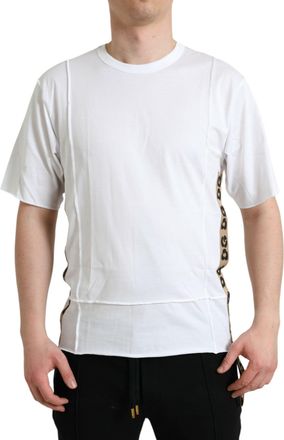 Dolce & Gabbana Mens White Logo Crew Neck Short Sleeves T-Shirt Cotton