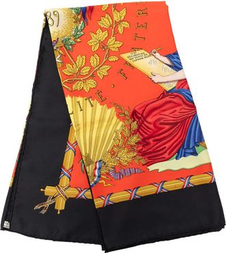 Herm&egrave;s Pre-owned Hermes Republique Francaise Liberte Egalite Fraternite 1789 Silk Scarf 90 Ladies M0O9DXV3AK4XEKK4