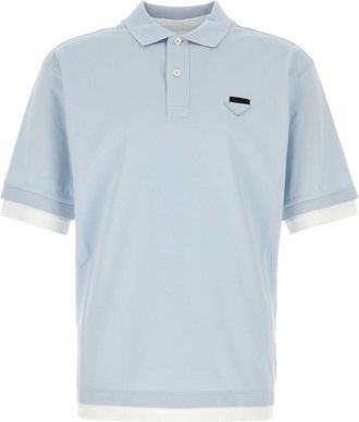 Prada Light Blue Shirt Collar Polo
